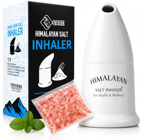 YSCARE Manual Himalayan Salt Inhaler Pipe Ceramic Filled with 100% Pure Himalayan Salt with hygienic Health with Salt Free Natural Respiratory Aid (Pack of 1)