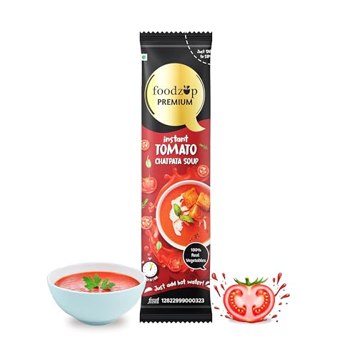 Image of Chaizup Premium 1 Min Instant Tomato Chatpata Soup - 30 Sachets | Tomato Flavored Soup | 30 Servings | 600g