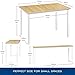 HOMOOI Dining Table Set for 4, 3 Pieces Kitchen Table with 2 Benches, Modern Wood Grains Table and Chairs Dinette Set for Home Kitchen, Dining Room, Restaurant, White
