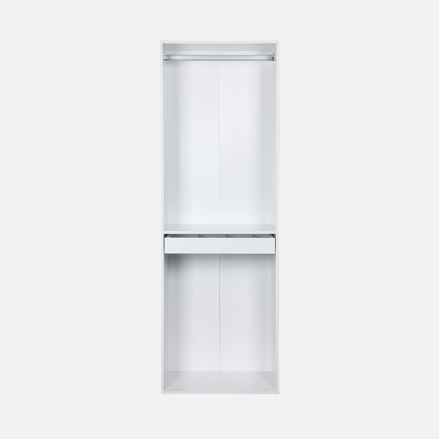 sweeek-Módulo armario con ropero y pantalonero Blanco - 60x45x180 cm | Modulo