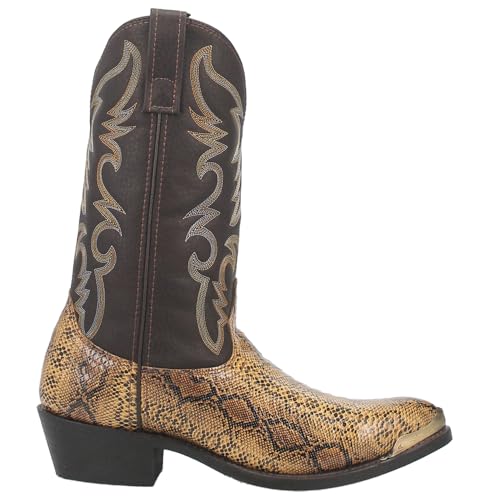 Laredo Mens Monty Print Pointed Toe Pull On Casual Boots Mid Calf - Brown