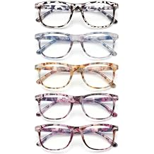 JOLISU 5 Pack Reading Glasses For Women - Stylish Blue Light Blocking Readers -Womens Men Spring Hinge Eyeglasses1.75