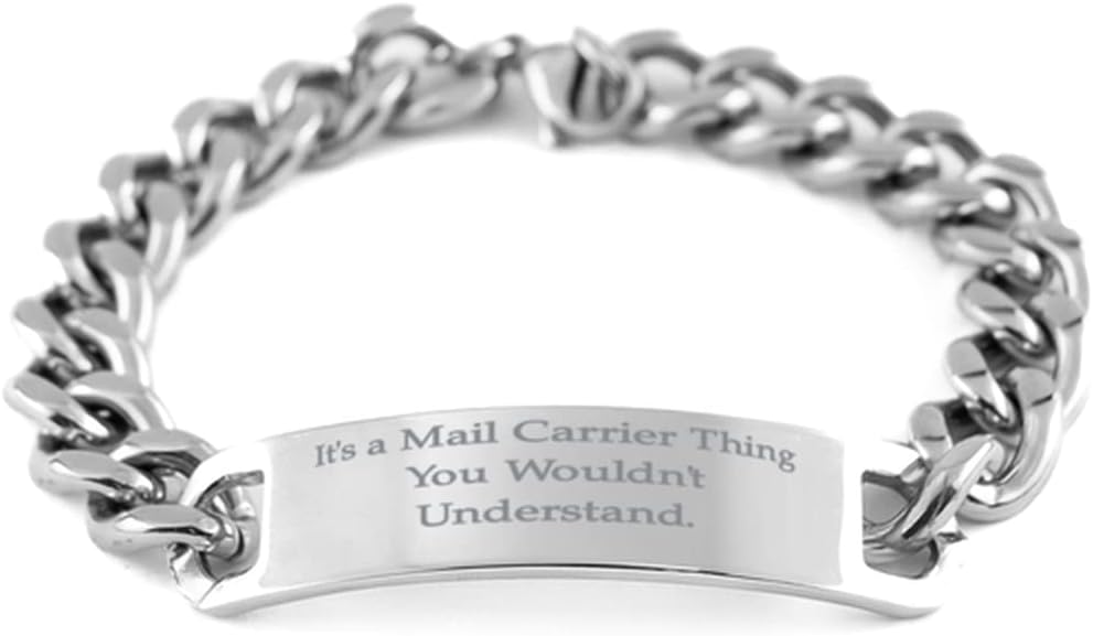 It's a Mail Carrier Thing You Wouldn't. Cuban Chain Bracelet, Mail Carrier Engraved Bracelet, Beautiful Gifts for Mail Carrier, Unique Mail Carrier Gifts, Unique Gifts for Mail Carriers, Gifts for