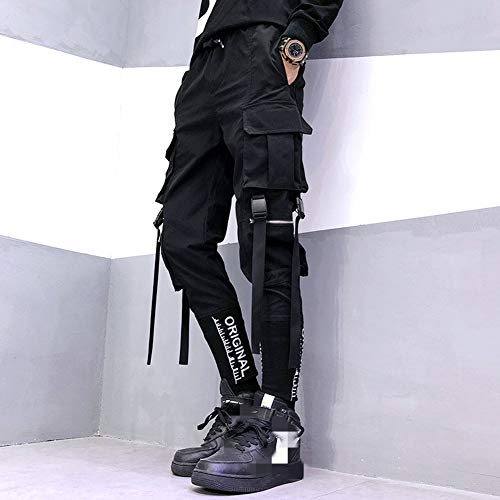 Banana Bucket Mens Fashion Casual Multi-Pockets Hip Hop Punk Jogger Cargo Pants3
