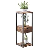FFPOPU 3 Tier Plant Stand Indoor , Tall Pedestal Stand with Drawer, Tall Plant Stand for Indoor Plan