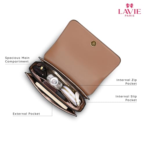 Image of LAVIE PARIS Women's Camelia 3 Compartment Flap Crossbody Sling Bag | Ladies Purse Handbag | Gift for Women