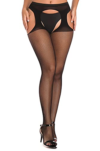 Women s Garter Belt Fishnet Stocking Suspender Pantyhose Sexy Tights High Waisted