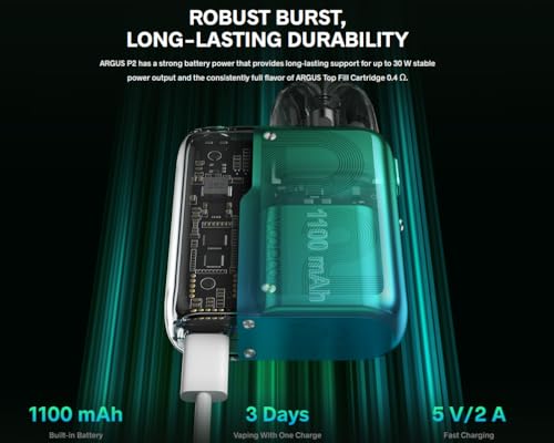 Voopoo Argus P2 Pod System Kit Nikotinfrei Farbe Grau – Bild 8