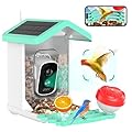 Bird Feeder with Camera, 4K HD AI Identify Bird Species Solar Panel, Smart Birdhouse with Cam, Auto Capture& Motion Detection for Watching, Video Live View, Instant Arrival Alerts