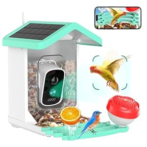 Bird Feeder with Camera 4K HD AI Identify Bird Species Smart Solar Powered Bird Feeder Auto Capture Bird Motion Detection for Watching Camera Bird Feeders Present for Bird Lovers