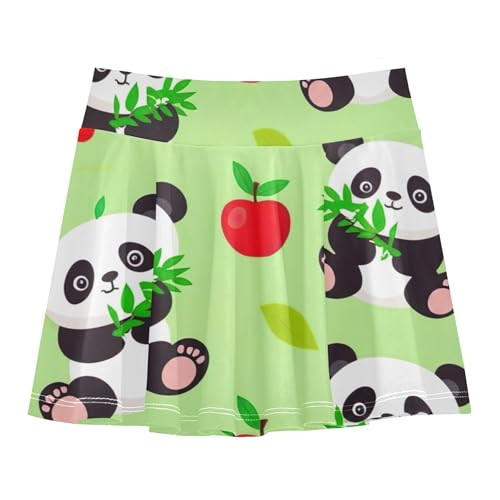 Joisal Cute Pandas Green Athletic Shorts Girls Skorts Tennis Skirts for Kids Kid Teen Teen Skirt 3t