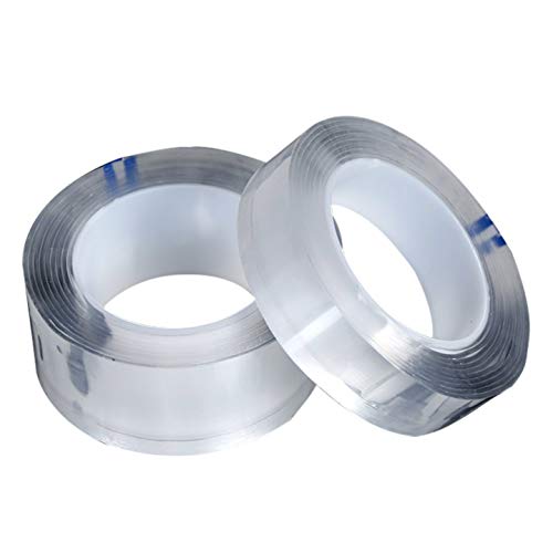 Double Sided Tape Heavy Duty(16.4FT/5M),Nano Tape, Hand Washable and Reusable Nano Double-Sided Tape,Gel Grip Tape Clear,Fixed Carpet, Cabinet, Metal, Tile Home and Industrial Tape