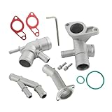 WFLNHB Cast Aluminum Coolant Flange Upgrade Kit 06A121133J Replacement for Golf Mk4 / Jetta Mk4 TT 1J0121087E 06A121121C