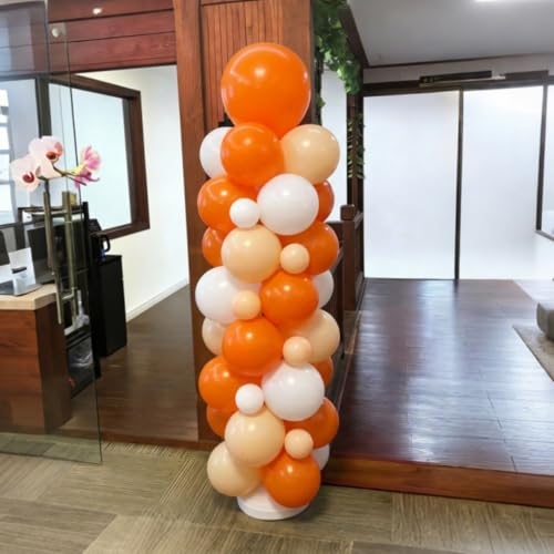 Image of YMSZ Orange Balloons, 100pcs 12Inch Orange and White Balloons