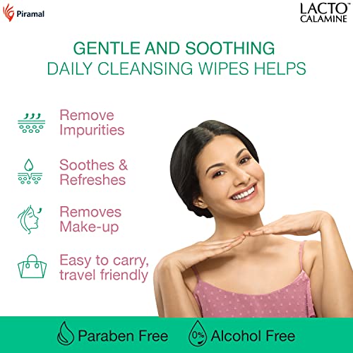 Lacto-Calamine-Daily-Cleansing-Face-Wipes-with-Aloe-Vera-Cucumber-and-Vitamin-E-White-Pack-of-2-50-Count