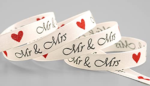 Nastro decorativo Mr & Mrs Cuori 3 m x 15 mm