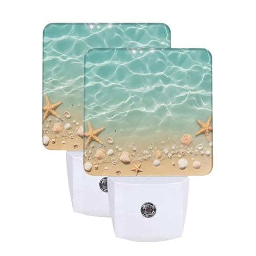 Image of Futterya Plug-in LED Night Light, Summer Sea Ocean Set of 2 Dusk-to-Dawn Auto Sensor Decor Lamp