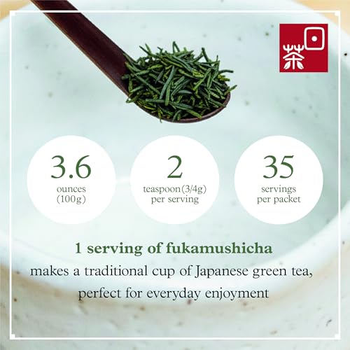 Image of Ocha & Co. Organic Fukamushi Tea - Loose Leaf Japanese Deep Steamed Sencha Green Tea - Intense Taste Tea, 100g /3.5oz.