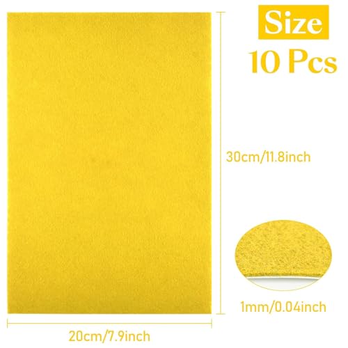 Image of Asian Hobby Crafts A4 Multicolor Felt Fabric Sheets for Flower Making & DIY Craft Projects, Scrapbooking, Sewing Dolls, Embroidery & Patchwork, School Projects, Kids Art & Craft Supplies, Home Decorations - Set of 10 Pcs