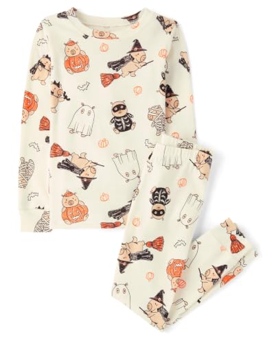 Image of The Children's Place Baby and Kids' Sibling Matching Halloween and Holiday Pajama Sets, Cotton