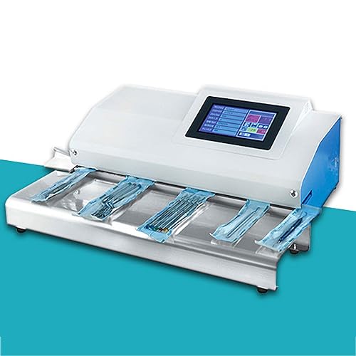 LBMED Máquina Sellado Dental Eléctrica,máquina Automática Sellado Térmico Médico con Pantalla LCD, Temperatura Ajustable 4niveles Y Cálculo Automático del Ancho Impresión,sin Fugas,para Clínica