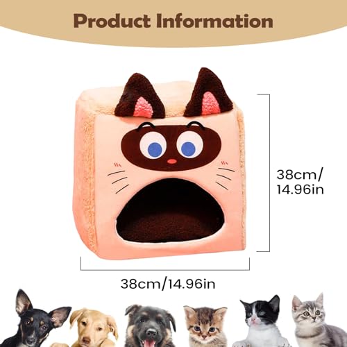 Cama para Gatos Cómoda con Tienda Suave de Invierno para el Confort de Mascotas 6