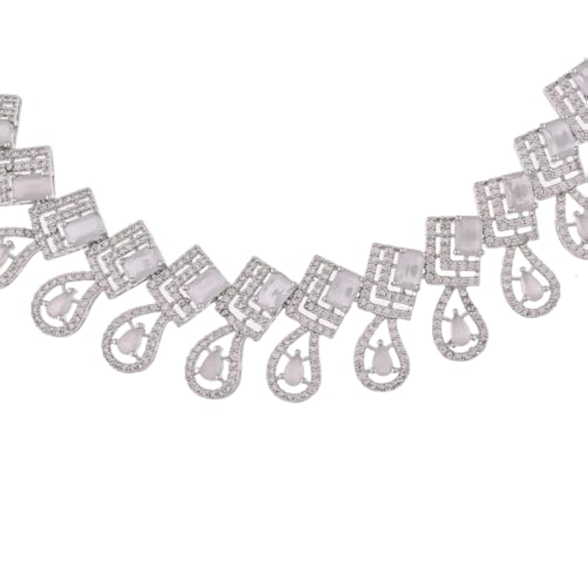Teardrop Zircon Necklace Set