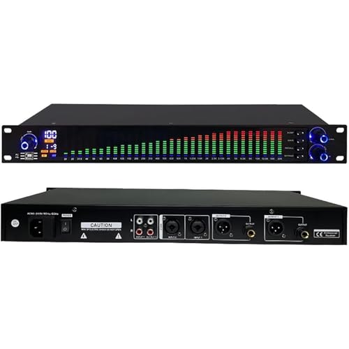 Ecualizador Gráfico Estéreo de 31 Bandas, con Pantalla LED de Espectro, Chip DSP y Reducción de Ruido, 10 Efectos Preestablecidos, Ajuste de Graves, Medios y Agudos, para Estudio de Grabación miniatura 1
