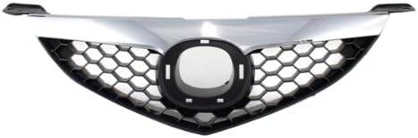 CarPartsDepot Matte Black Plastic Honeycomb Frame Grille Grill Chrome Trim Molding Compatible With 2007-2009 Mazda 3 400-311370 MA1200179 BAK35071008
