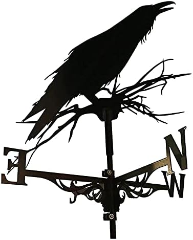UYBAG Weather Vane Stainless Steel Weathervane for Garden Creative Crow Stake Wind Yard Cupolas Farm Sheds Easy Use and Install