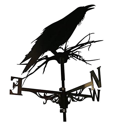 Uybag Weather Vane Stainless Steel Weathervane For Garden Creative Crow Stake Wind Yard Cupolas Farm Sheds Easy Use And Install #TOP2