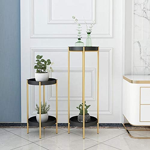 Weston Crafts 2 Tier Metal Plant Stand & Table, Foldable Sturdy Flower Pot Base for Indoor Outdoor Home Decor (2-Tier-M) Gold (Gold), (black) (B0BCG6721L) Amazon Price History, Amazon Price Tracker