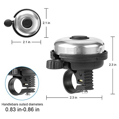Classic Bike Bell, Aluminum Bicycle Bell, Loud Black-Right Hand Use-1 pack - Picture 25 of 253