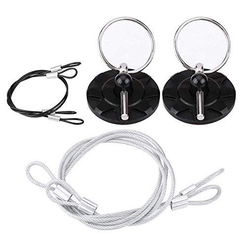 Clauking Hood Pin Kit, 2Pcs Universal Cnc Aluminum Hood Latches Hood Lock Catch Latches Kit With Self-Adhesive Tape (Black) #TOP6