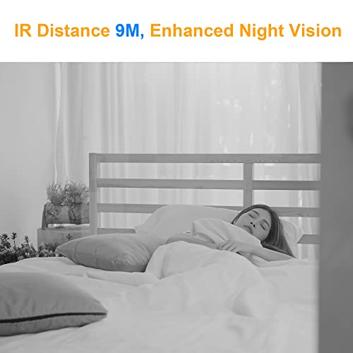 antela 1080p caméra surveillance wifi intérieur, camera ip 360 ° compatible alexa google home, vision nocturne, suivi de mouvement, audio bidirectionnel pour bébé et animal (c23 2pcs), blanc