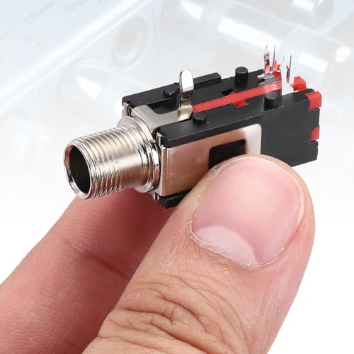 2pcs jack estéreo hembra 1/4" 6.35mm PCB 50V miniatura 4