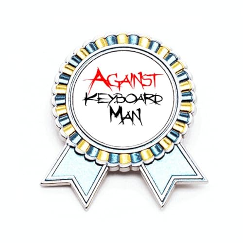 Broche Against Keyboard Man style médaille rétro pour afficher vos valeurs