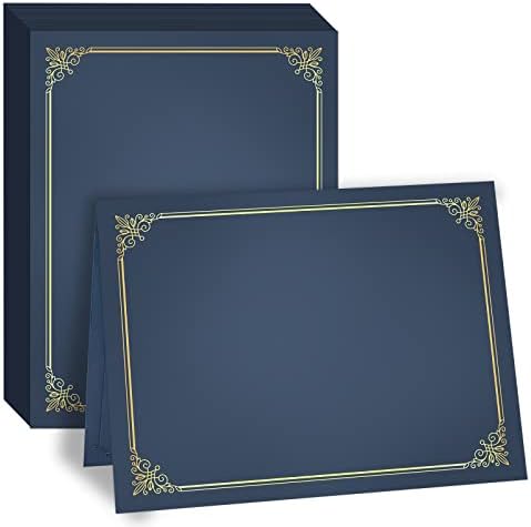 GNL 25 Packs Blue Certificate Holders - Diploma Holders, Certificate Covers with Gold Foil Border, for Letter Size 8.5 x 11 Award Certificate Paper and Documents