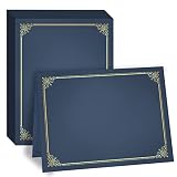 GNL 25 Packs Blue Certificate Holders - Diploma Holders, Certificate Covers with Gold Foil Border, f