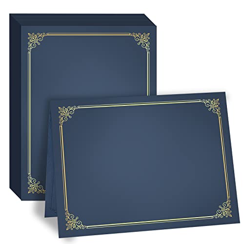 Gnl 25 Packs Blue Certificate Holders - Diploma Holders, Certificate Covers With Gold Foil Border, For Letter Size 8.5 X 11 Award Certificate Paper And Documents #TOP1