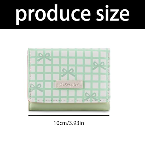 Eye Catching Striped PU Wallet With Bows Detail Soft And Practical Card Compartment Fashion Short Coin Purse For Women Stylis4