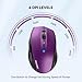 TECKNET Bluetooth Mouse, 4800 DPI Wireless Mouse, 2-Year Battery 6 Adjustable DPI, 6 Buttons Compatible with Laptop/Windows/Computer - Purple