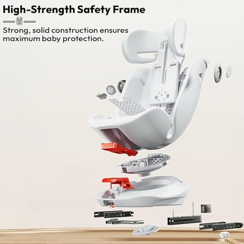 Image of StarAndDaisy Car Seat for Baby 0 to 12 Years /Baby Car Seat with ISOFIX / 360 Rotation, 5-Point Safety Belt / 3 Level Reclining / Multi Level Hight Adjustment / Convertible Car Seat for Comfort & Safety - Pink