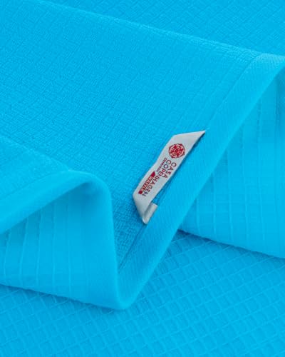 Image of Casa Copenhagen, Egyptian Cotton - Waffle Terry Towel 4 Piece 100% Cotton Large Bath Towel Set - Teal Blue