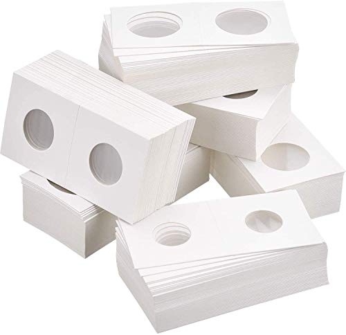 DILISEN 300 Stück Kartonmünzenhalter Flip Mega Sortiment, 5,1 x 5,1 cm für Münzsammlungen