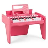 Mode d'Enseignement Intelligent — Ce piano électrique à 25 touches dispose de 15 démos avec un guide intelligent des touches lumineuses, permettant à l'enfant de suivre facilement la pratique. La vitesse réglable aide à l'exercice, tandis que la fonction d'enregistrement et de lecture facilite la réécoute des performances.
