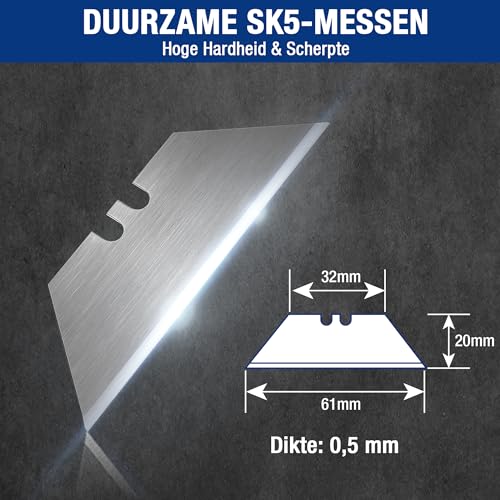 WORKPRO Trapeziumsnijmes met dispenser, 100 stuks - Afbeelding 3
