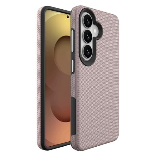 Image of NOXO Ultra-Hybrid Triangle Back Case Cover for Samsung Galaxy S26 | Shockproof Design | Camera Protection | Soft TPU & Rugged PC | Bumper Cases and Covers (Aureate Pink)