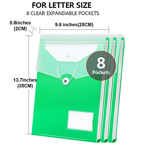 Pasta sanfonada vertical expansível com 8 bolsos, credibilidade 3 pacotes expansível pasta organizad