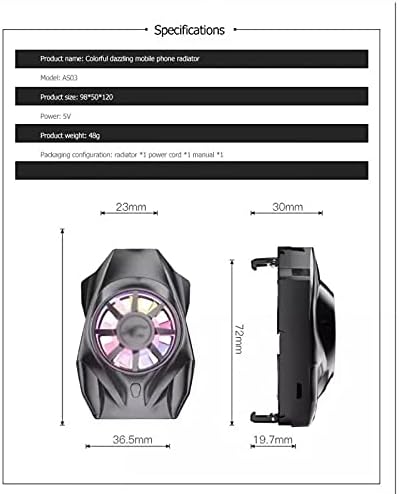 tjlss mobile phone cooler gaming universal mobile phone radiator usb powered phone cooling fan controller color d
